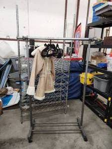 lot 645 image: Metal rolling clothes rack