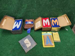 lot 442 image: Selection of stencils and vinyl lettering