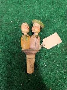 lot 451 image: Vintage hand carved wine stopper