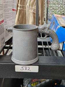 lot 582 image: Vintage breweriana pistol gun pewter cup
