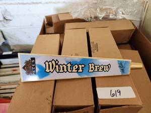 lot 619 image: Large selection of Winter Brew beer tap handles