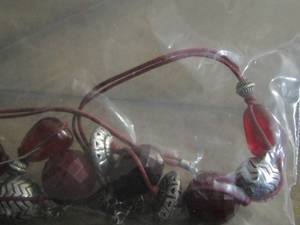 lot 218 image: ruby red necklace with matching earrings