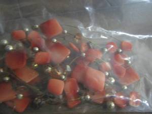 lot 223 image: CORAL & BEADED NECKLACE