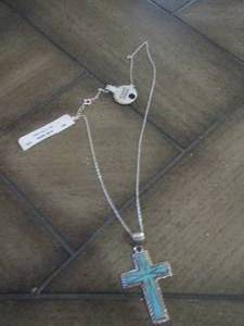 lot 310 image: sterling silver turquise cross
