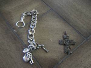 lot 265 image: cross charm bracelet