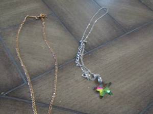 lot 397 image: green star necklace, chain necklace
