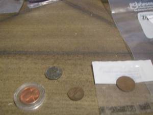 lot 417 image: 1941 lincoln penny, 1969 penny, 1943 tin penny, 1 konung gustaf vi adolf