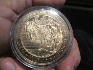 lot 458 image: COMMERATIVE COIN - 1828 first stone laid on Baltimore & Ohio railroad july 4, 1828