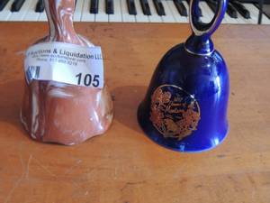 lot 105 image: Montana clay marble colored clay bell, wild flowers of Montana blue bell