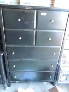 lot 43 image: 7 drawer black chest 58x40x18