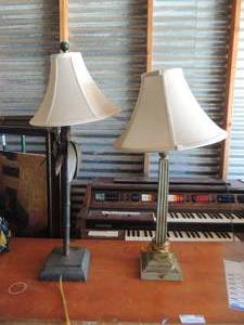 lot 428 image: Table lamps with shade  QTY 2