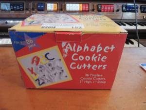 lot 152 image: alphabet cookie cutters