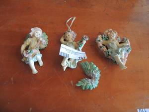 lot 167 image: qty 3 angel figurines
