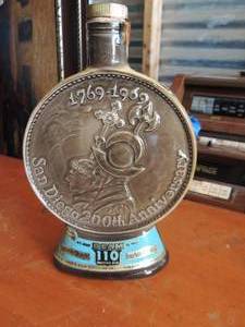 lot 436 image: JIM BEAM BOTTLE 1769-1969 San Diego 200th Anniversary bottle