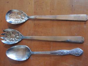 lot 84 image: EP18-al england spoon and fork , Korean stainless steel spoon