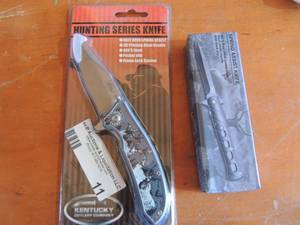 lot 11 image: Spring assist knife 420 s steel black coated blade.- hunting series knife Kentucky cutlery company Nic
