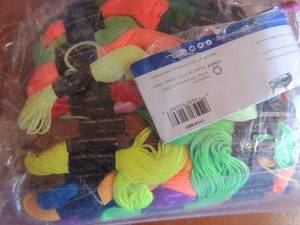 lot 91 image: multi colored individual embroyied threads  qty 20