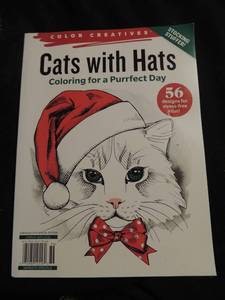 lot 319 image: CATS WITH HATS - COLORING FOR A PURRFECT DAY