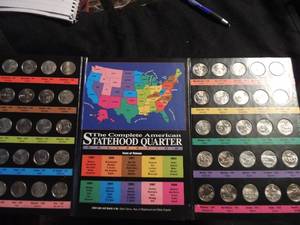 lot 314 image: THE COMPLETE AMERICAN STATEHOOD QUARTER COLLECTION BOOK 1999-2008  - WITH ALL FIFTY QUARTERS