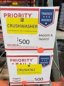 lot 8 image: 2 Boxes of AR15 Crush Washers.  .223 (qty 500) & .308 (qty 500)