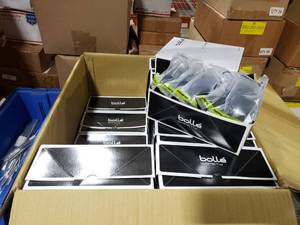 lot 36 image: Case of Approx 170 DSG Bolle Tryon ShootingSafety Glasses PSF - BlackGray.  17 Boxes  10 Glasses Per Box