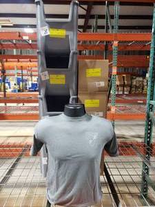 lot 41 image: Approx 61 DSG Arms Badge Logo Short Sleeve T-Shirts - Grey.  Misc Sizes.  See Decription For Sizes & Quantities.  Bins are NOT Included.