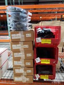 lot 81 image: Large Lot of Black DSG Competition Belts.  Inner & Outer Belts.  Misc Sizes.  See Photos For Details & Quantities.  Bins are NOT Included