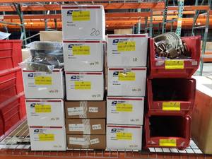 lot 80 image: Large Lot of Tan DSG Competition Belts.  Inner & Outer Belts.  Misc Sizes.  See Photos For Details & Quantities.  Bins are NOT Included