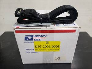 lot 88 image: Case of 10 DSG Alpha Black Belts 1.5 Wide, Size Large (32-35 Waist)