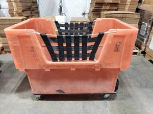 lot 16 image: Orange Rolling Postal Box Hamper
