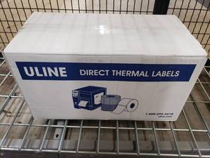 lot 34 image: NEW & SEALED Box of Uline S-8364 Direct Thermal Labels