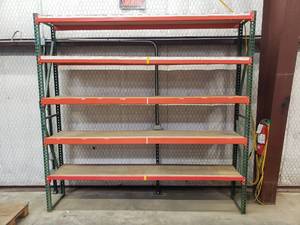 lot 38 image: Industrial Storage Rack w Adjustable Shelves.  Measures 100 x 96 x 18