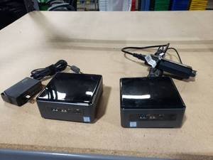 lot 64 image: Lot of 2 Intel NUC Mini PC Desktops.  Includes NUC 8i & 7i
