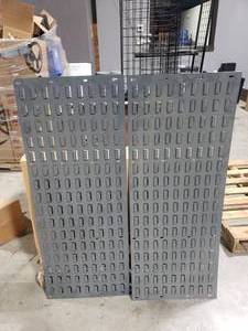 lot 110 image: 2 Quantum Storage Systems QLP-4819 Small Parts Bin Louvered Panels.  Measures 48 x 20.