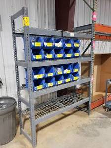 lot 119 image: Heavy Duty Metal Shelf w Wire Racks.  Measures 60 x 81 x 18
