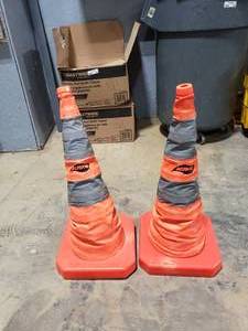 lot 123 image: 2 Aervoe Collapsible Full Size Safety Cones