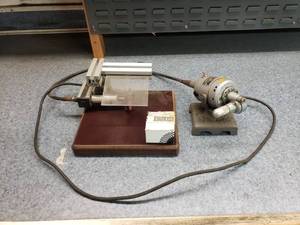 lot 156 image: Foredom Flex Shaft Series GG Rotary Tool w Custom Mount, Guard & Extra Bristle Discs