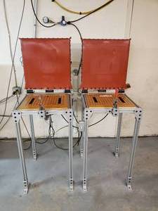 lot 158 image: Set of 2 Custom Built Vacuum Press Tables w All Attachments & Parts.