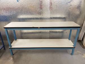 lot 170 image: Silicon Valley Shelving Double Stacked Work Table.  Measures 72 x 18 x 35