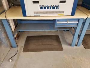 lot 175 image: Global Industries Adjustable Height Work Table w Laminate Top & Locking Drawer.  Top Measures 60 x 30