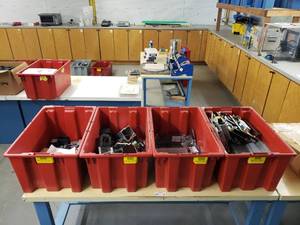 lot 181 image: Lot of Misc Electrical Parts.  Circuit Boards & More.  Tubs Included.