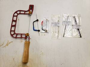 lot 188 image: Lot of Jewelers Saws w Otto Frei Replacement Spiral Saw Blades