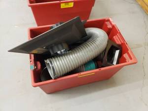 lot 211 image: Tub of Misc Dust Collection Tubes & Mount Plates