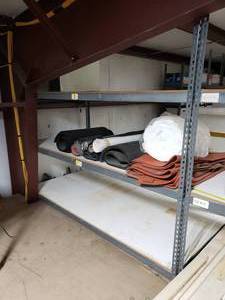 lot 237 image: Heavy Duty Metal Shelf w MDF Shelving.  Measures 96 x 96 x 48
