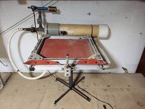 lot 238 image: Custom Built Vacuum Press Table w All Attachments & Parts.