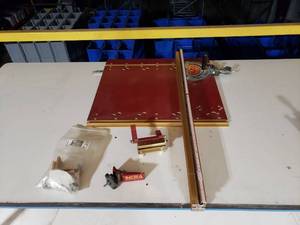 lot 247 image: Lot of Misc Incra Table Saw Sled Guides, Clamps & More