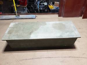 lot 252 image: Green USMC Sliding Lid Plastic Container.  Measures 45 x 17 x 11
