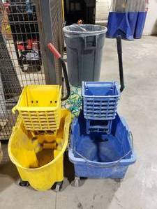 lot 259 image: Lot of 2 Rolling Mop Buckets