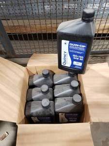 lot 261 image: 7 Quarts of Quincy Quin-Cip Compressor Lubricant w Replacement Filter.