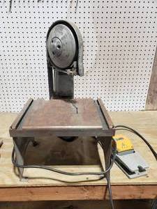 lot 271 image: Milwaukee Band Saw w Attached SWAG Metal Band Saw Stand & Foot Pedal
